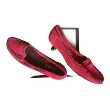 Vía Uno Zapatos Cuero Casual Rojos Talla 35-36