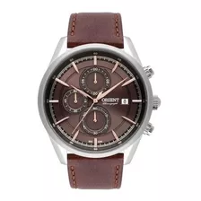 Relógio Orient Masculino Pulseira De Couro Marrom Mbscc053