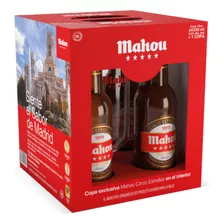 Pack Cerveza Mahou 5 Estrellas + Vaso Original. 