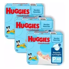 Kit 3 Pacotes Fraldas Huggies Tripla Proteção P 46 Un Cada