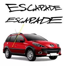 Adesivo Escapade Peugeot 206 Sw Emblema Lateral Preto