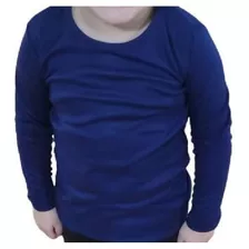 3 Camisetas Algodon Nacional Niños Color Azul Marino