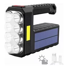 Lampara Táctica Led+cob Recargable Impermeable Energía Solar