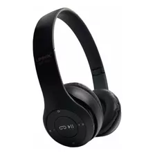 Fone De Ouvido Grande Bluetooth Headset Stereo Sem Fio Hi Fi Cor Preto