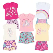 Kit 5 Conjunto Infantil Verão Malha Cotton Fio30 Luxo Menina