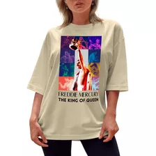 Camiseta Oversized Rock The King Of Queen Freddie Mercury