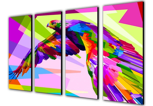 Large Decorative Paintings, Pop Art Eagle 200x120 Cm 4 Pieces Living Rooms  Mural Free Shipping - Ecart