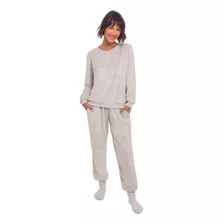 Pijama Lupo Feminino Plush Longo Para Inverno C/bolço 24502