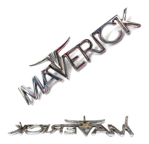 Emblema Maverick Metalico Cromado Nuevo Foto 3
