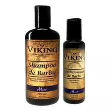 Kit Condicionador De Barba + Shampoo De Barba Viking Mar