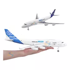 Avião Brinquedo Luz Fricção Som Jumbo H620 Plastico Brinqued