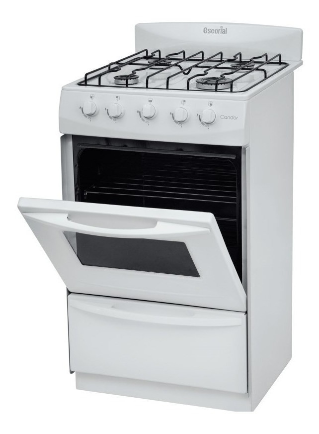 Cocina Economica Escorial Candor 51 Cm Blanca Gas Envasado 