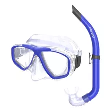 Set Snorkeling Pino Snorkeler Mascara Buceo Kit Combo Color Azul