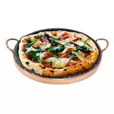 Assadeira De Pizza De Pedra Sabão 32 Cm Curada Imperdível