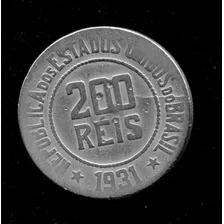 Moeda Do Brasil - 200 Réis - 1931 - Níquel - Bc/mbc - L.751