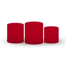 Trio Capas Para Mesa Cilindro Cor Vermelho P M G