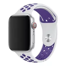 Pulseira Estilo Nike P/ Apple Watch 42/44mm Branco C Lilás