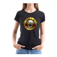 Camisa Baby Look Guns Roses Banda De Rock Algodão