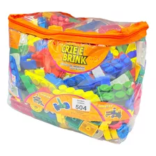 Blocos De Montar Bolsa 504 Peças Brinquedo Educativo +3 Anos