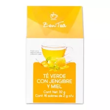 Té Verde Orgánico Jengibre Y Miel Zen Tea 16 Sobres