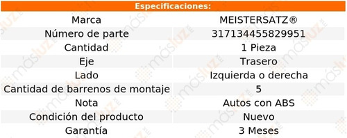 1- Maza Rueda Trasera Izq/der A4 L4 2.0l 00/09 Meistersatz Foto 6