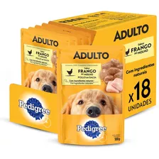 Pack Ração Úmida Pedigree Para Cães Adultos Sachê Frango Ao Molho 100g - 18 Unidades