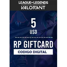 Tarjeta Prepaga Riot Points 5 Usd Region Las