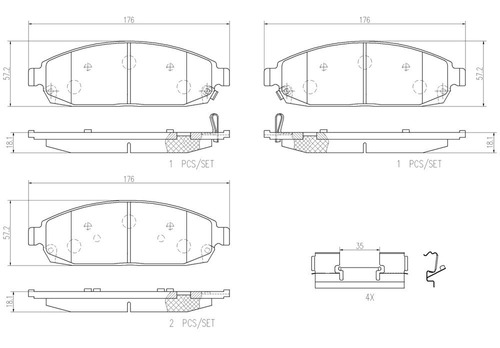 Balatas Delantera/ Jeep Commander Limited 2006-2007 Cermica Foto 2