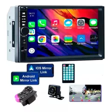 Auto Estéreo Con Pantalla Touch Display Hd 1080p Con Cámara Trasera Estacionamiento 2 Din Gps Con Mirror Link Compatible Con Android E Ios