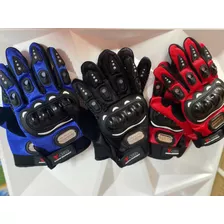 Guantes Para Moto Con Protecciónes ,negro ,rojo Y Azul