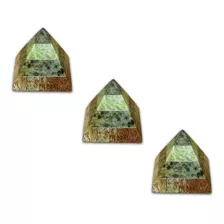 Kit Com 03 Piramides Em Pedra Sabão Linda Peça E Decorativa