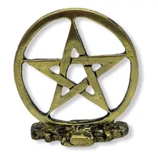 Pentagrama Decorativo Para Altar E Mesa Em Metal Cor Dourado