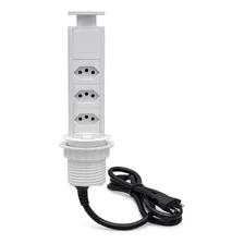 Torre De Tomada Retrátil Multiplug 3 Tomadas 20a - Branco