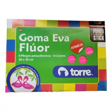 Carpeta Goma Eva Flúor Autoadhesiva 6pliegos De20x30cm Torre