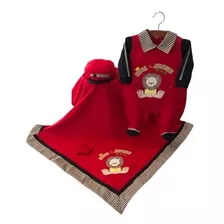 Kit Saída De Maternidade 5 Peças - Vermelho Urso Pet