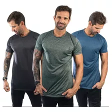 Kit 3 Camisetas Masculina Dry Fit Para Academia Não Amarrota