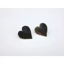 Aros De Plata Corazón Liso Chato Pasante De 1,5 Cm.