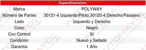 Kit 2 Espejos (de Calidad) Peugeot 206 01-09 Polyway Foto 3