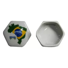 Mini Porta Jóias De Cerâmica Com Mapa Do Brasil 70g 5cm C139