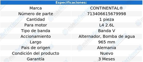 Banda Alternador, Bomba De Agua Conquest L4 2.6l 85-87 Foto 4