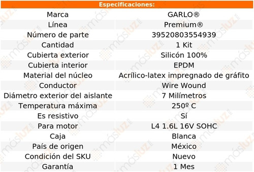 Jgo Cables Bujias X-90 L4 1.6l 16v Sohc 96-98 Garlo Premium Foto 2