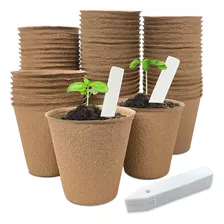 50 Pieces Of 8cm Peat Pots, Biodegradable And Ambient
