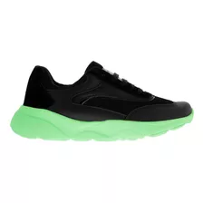 Tenis Mara Color Negro Con Suela Verde D14290088501 D1429008