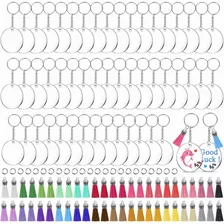 200 Pcs De Llaveros Acrílicos Para Bricolaje