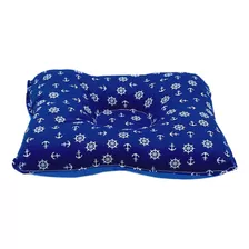 Travesseiro Bebê Cabeça Chata 30x25cm Médio Azul Ancoras