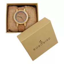 Reloj De Madera Bobo Bird M12 Corcho 38 Mm Con Caja