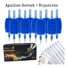 Kit 10 Biqueiras + 10 Agulhas Hornet Traço Pintura Tatuagem