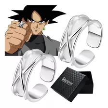 Anillo De Dedo Super Negro Goku Son Tiempo Plata 2 Piezas