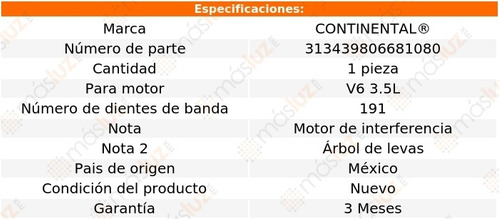 Banda Tiempo Axiom Isuzu V6 3.5l 02/04 Continental Foto 2