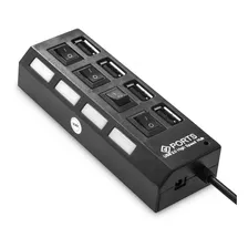 Régua Cabo Hub Usb 2.0 De 4 Portas Extensão De Acessórios Pc